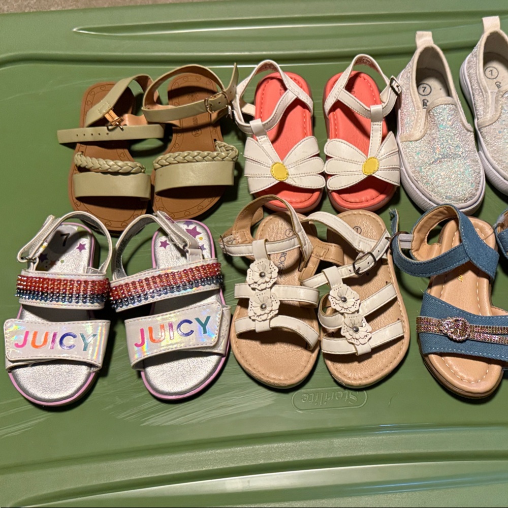 Juicy Couture Silver and Rainbow Kids Sandals
